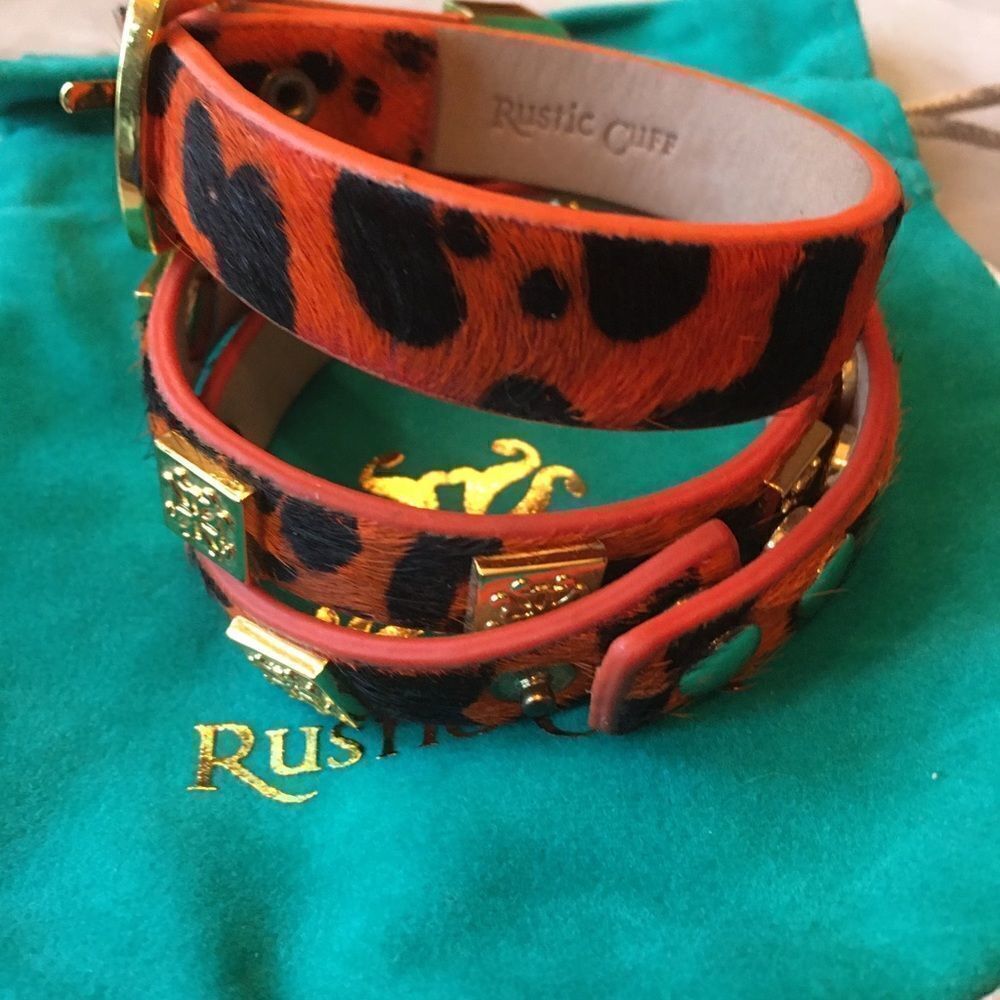 2 ORANGE Fur Rustic Cuffs! - Picture 6 of 7